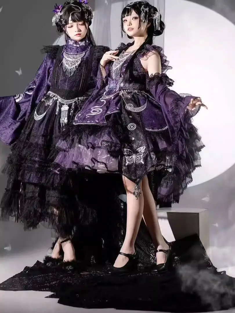Новый комплект Лолиты в экзотическом стиле, полный комплект, китайский стиль, косплей, темный готический костюм Лолиты на Хэллоуин
Новый комплект Лолиты в экзотическом стиле, полный комплект, китайский стиль, косплей, темный готический костюм Лолиты на Хэллоуин