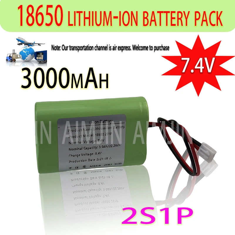 18650 rechargeable lithium battery for projectors, speakers, wireless monitoring, etc., 2S1P, XH2.54-2P plug, 7.4V, 3000mAh
18650 rechargeable lithium battery for projectors, speakers, wireless monitoring, etc., 2S1P, XH2.54-2P plug, 7.4V, 3000mAh