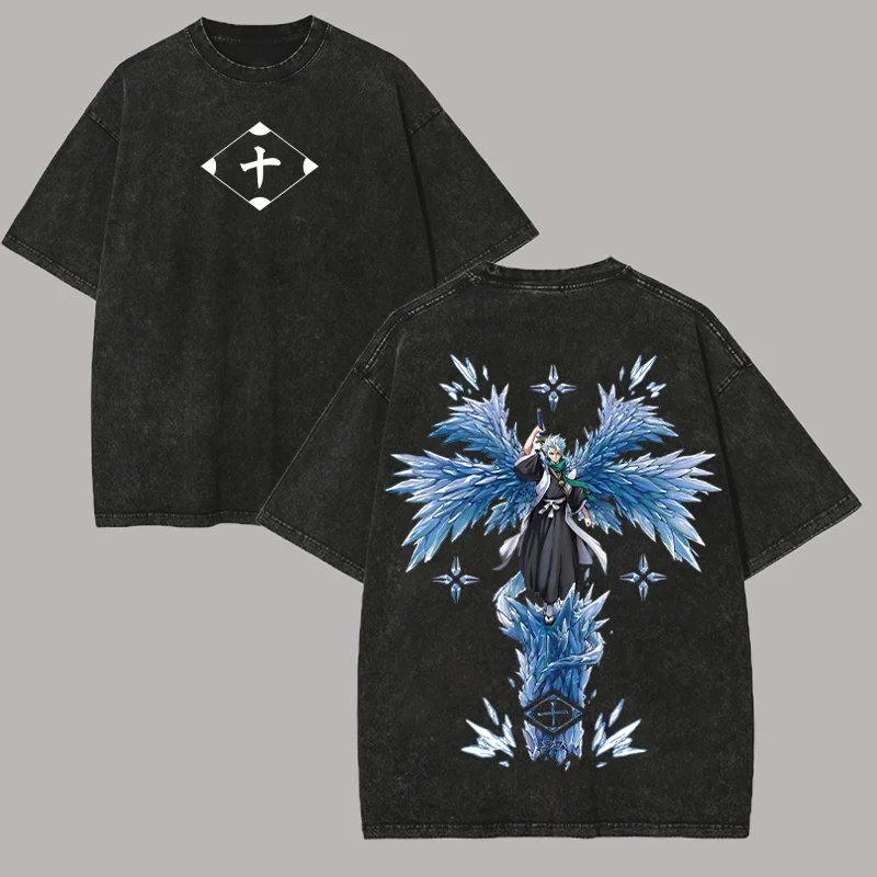 Bleach Toshiro Hitsugaya Ice Dragon Wings Double Sided Captain Badge Vintage Washed Anime Graphic T-Shirt Oversized Y2K Tee
Bleach Toshiro Hitsugaya Ice Dragon Wings Double Sided Captain Badge Vintage Washed Anime Graphic T-Shirt Oversized Y2K Tee