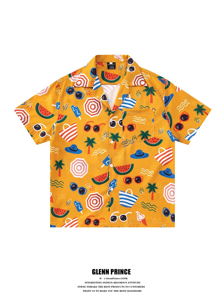 GPstudio Lightweight Cuban Collar Short Sleeve Shirt Men's Summer Vacation Style Fun Print Breathable Polyester Fiber Shirt
GPstudio Lightweight Cuban Collar Short Sleeve Shirt Men's Summer Vacation Style Fun Print Breathable Polyester Fiber Shirt