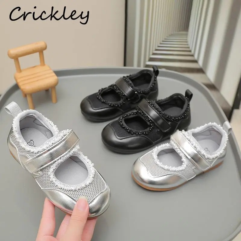 Solid Pearl Girls Flats Shoes PU Mesh Hook Loop Kids Fashion Shoes Spring Autumn Shallow Soft Anti Slip Children Casual Shoes
Solid Pearl Girls Flats Shoes PU Mesh Hook Loop Kids Fashion Shoes Spring Autumn Shallow Soft Anti Slip Children Casual Shoes
