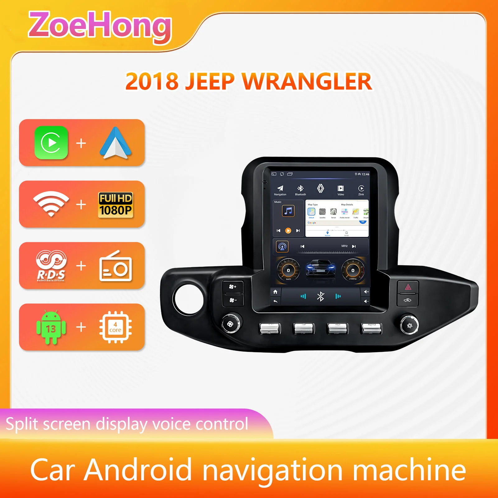 ZoeHong Wireless Carplay/Android Auto 2018 JEEP WRANGLER Multimedia Player Auto Stereo Carplay Head Unit Auto Navigation Player
ZoeHong Wireless Carplay/Android Auto 2018 JEEP WRANGLER Multimedia Player Auto Stereo Carplay Head Unit Auto Navigation Player