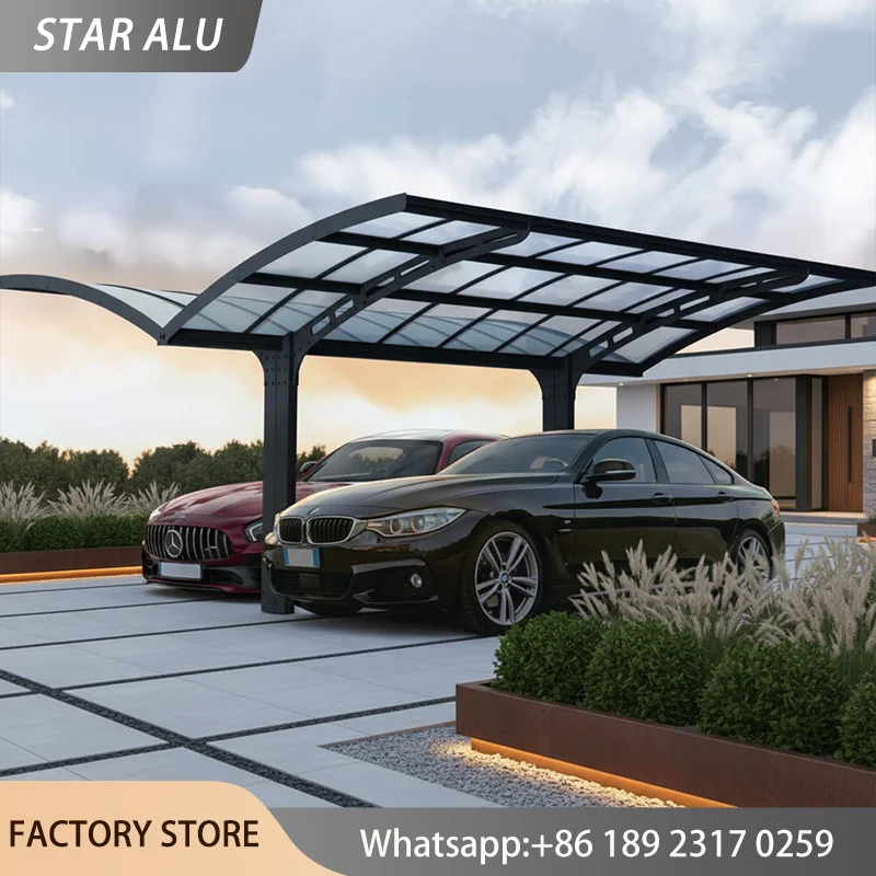 Modern Polycarbonate Carport Outdoor Car Garage Canopy Sunshade UV-Proof Vehicle Rain Shelter for Villa Courtyard Parking
Modern Polycarbonate Carport Outdoor Car Garage Canopy Sunshade UV-Proof Vehicle Rain Shelter for Villa Courtyard Parking