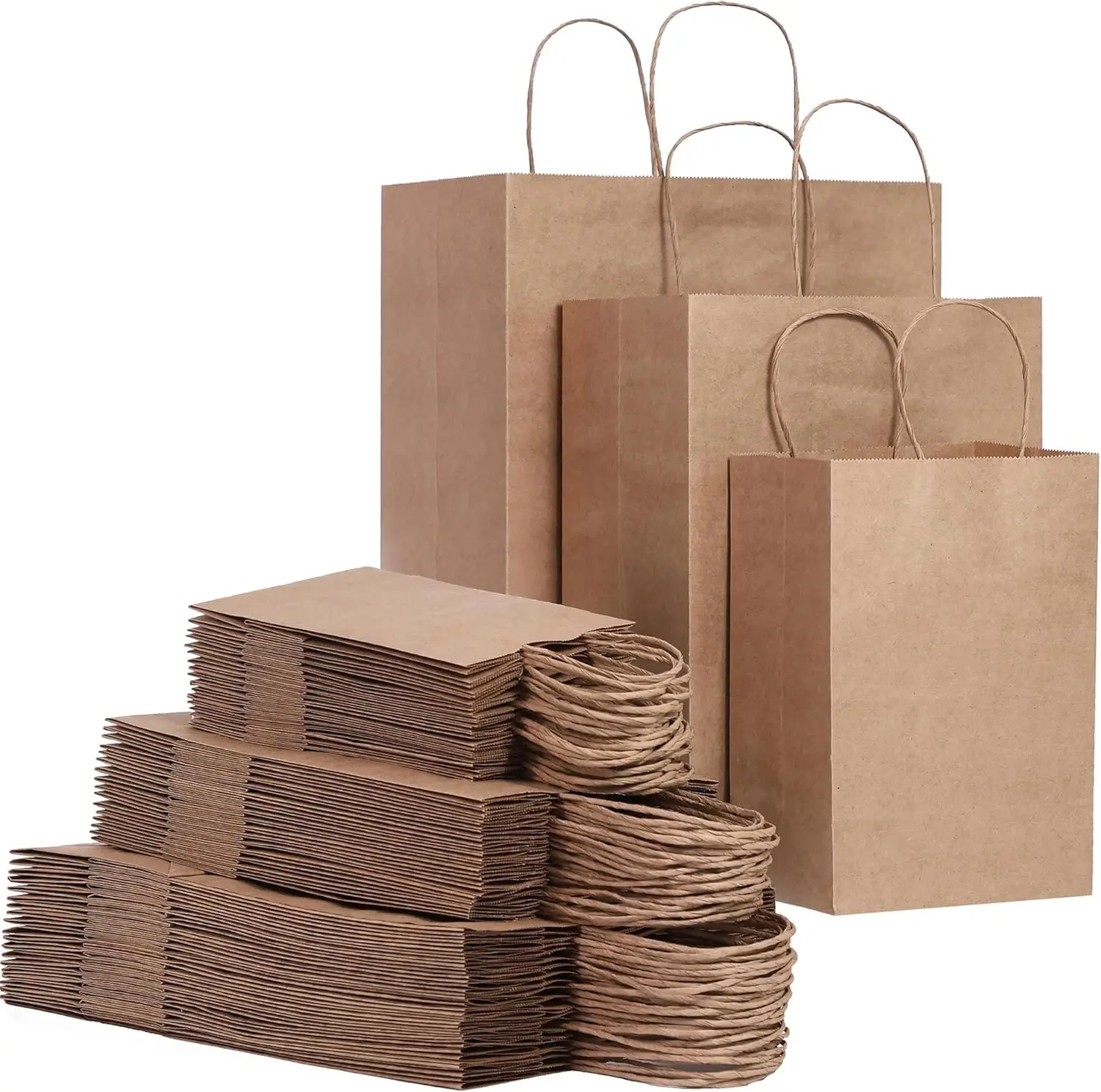 90-Pack Brown Kraft Paper Bags with Handles, Assorted Sizes Gift Bags for Grocery, Retail, Party, Birthday, Shopping
90-Pack Brown Kraft Paper Bags with Handles, Assorted Sizes Gift Bags for Grocery, Retail, Party, Birthday, Shopping