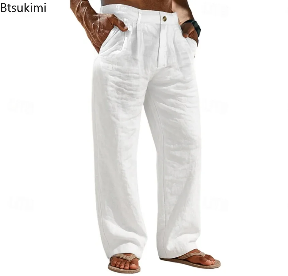 Men's Linen Pants Summer Beach Button Pocket Comfort Holiday Linen Cotton Blend Fashionable Casual Sports Breathable Trousers
Men's Linen Pants Summer Beach Button Pocket Comfort Holiday Linen Cotton Blend Fashionable Casual Sports Breathable Trousers