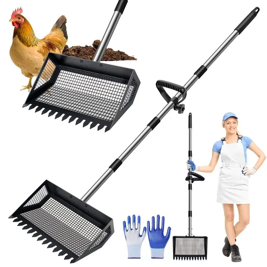 Грабли для усилителя какашек 2 в 1, регулируемый совок для куриных мусора из нержавеющей стали от 32 до 68, с ручкой и перчатками для песочных курятников
Грабли для усилителя какашек 2 в 1, регулируемый совок для куриных мусора из нержавеющей стали от 32 до 68, с ручкой и перчатками для песочных курятников