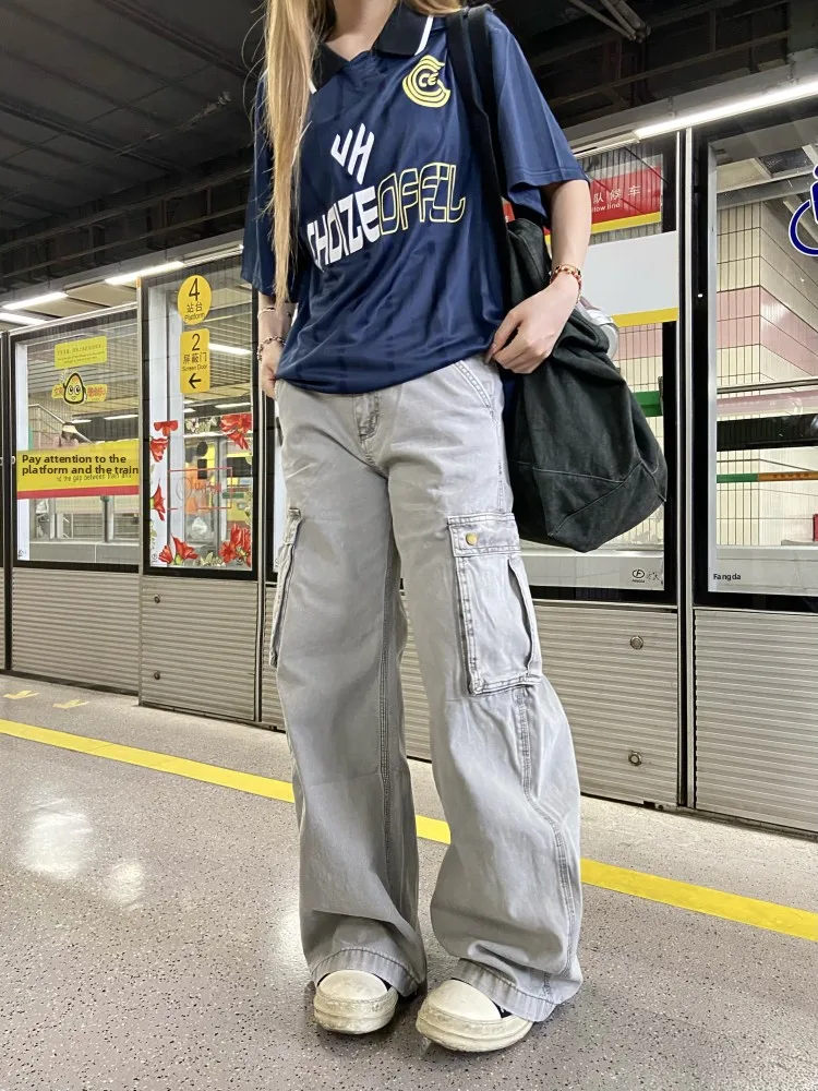 FYKOP American Retro Vintage Heavy Du Waed ket Work Pants Trendy High nce Loose Straight Leg Trousers
FYKOP American Retro Vintage Heavy Du Waed ket Work Pants Trendy High nce Loose Straight Leg Trousers