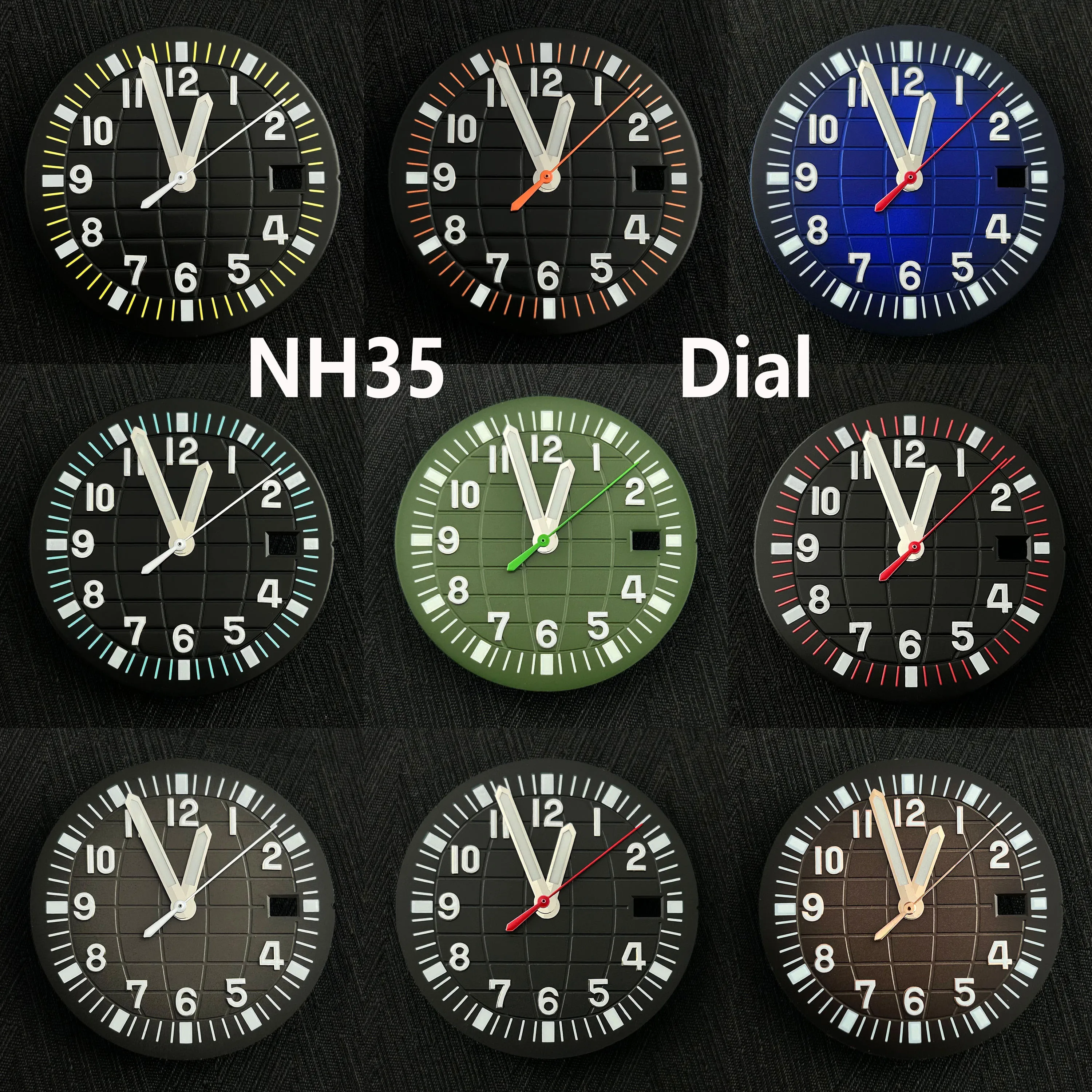 NH35 Dial Man's Watch Dial Custom logo Dial Green Luminous dial for NH35 NH36 movement watch accessories
NH35 Dial Man's Watch Dial Custom logo Dial Green Luminous dial for NH35 NH36 movement watch accessories