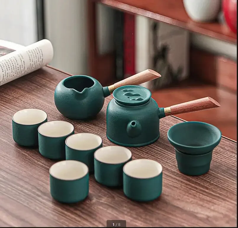 Modern Ceramic Kung Fu Tea Set 10-piece Set Green Tea Tieguanyin Teapot Tea Ceremony Office Study Kung Fu Tea Set Friend Gift
Modern Ceramic Kung Fu Tea Set 10-piece Set Green Tea Tieguanyin Teapot Tea Ceremony Office Study Kung Fu Tea Set Friend Gift