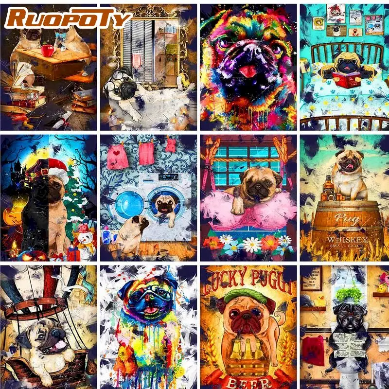 RUOPOTY DIY Painting By Number Kits For Adults Pug Acrylic Pictures 40x50cm Coloring By Numbers Frame On Canvas Home Decors
RUOPOTY DIY Painting By Number Kits For Adults Pug Acrylic Pictures 40x50cm Coloring By Numbers Frame On Canvas Home Decors