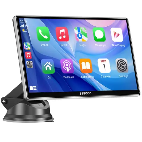 ESSGOO 9 Inch Touch Screen Portable Car Stereo Radio Wireless Apple Carplay Android Auto USB TF Bluetooth Mirror Link