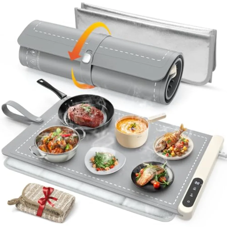 Warming Mat for Food with Heat Resistant Pad Prevent Countertop Cracks Keep Meal Warm Rapid and Full Surface Heating 6 Temp Set
Warming Mat for Food with Heat Resistant Pad Prevent Countertop Cracks Keep Meal Warm Rapid and Full Surface Heating 6 Temp Set