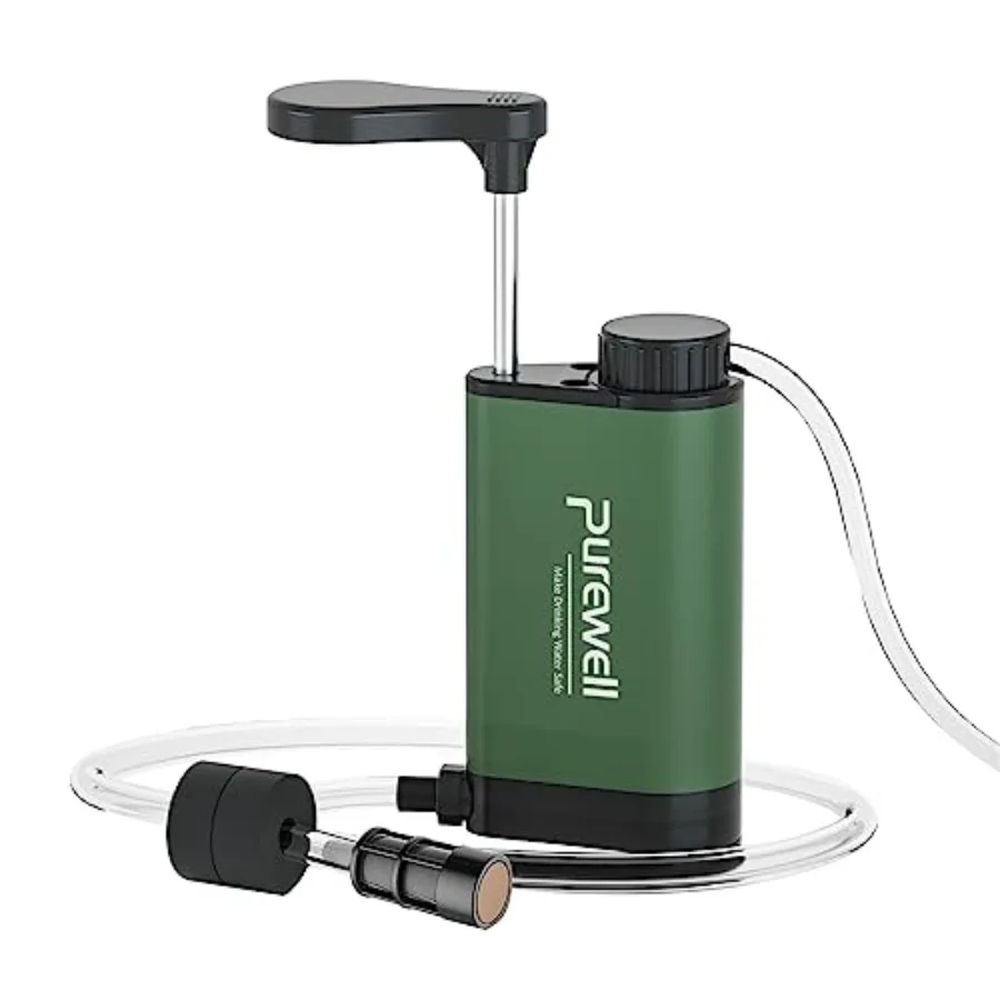 Stainless Steel Water Filter Pump with Replaceable Carbon 0.01 Micron Water Filter 3 Filter Stages Portable Outdoor Emergency a
Stainless Steel Water Filter Pump with Replaceable Carbon 0.01 Micron Water Filter 3 Filter Stages Portable Outdoor Emergency a