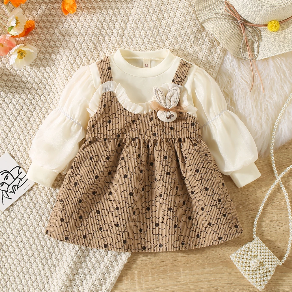 2025 New Arrival Baby Girl Dress Flower Printed Khaki Long Sleeve Dress Comfortable Rabbit Decoration
2025 New Arrival Baby Girl Dress Flower Printed Khaki Long Sleeve Dress Comfortable Rabbit Decoration