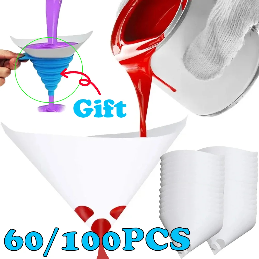 Paint Filter Paper Purifying Straining Cup Funnel Disposable New Pairing Conical Nylon Micron Paper with Funnel 60/100pcs
Paint Filter Paper Purifying Straining Cup Funnel Disposable New Pairing Conical Nylon Micron Paper with Funnel 60/100pcs