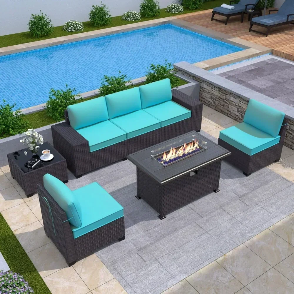 6 Pieces Waterproof Outdoor Patio Set, Modern All-Weather Outdoor Patio Furniture Sets with 5 Black&Brown Chairs
6 Pieces Waterproof Outdoor Patio Set, Modern All-Weather Outdoor Patio Furniture Sets with 5 Black&Brown Chairs