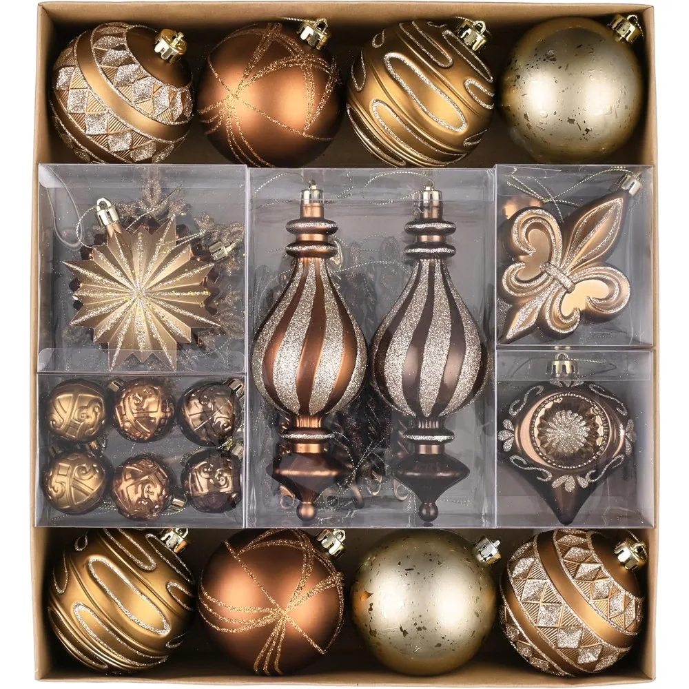 Небьющиеся рождественские шары, украшения оптом, 60 шт., бронза, медь, золото, подвесные елочные украшения для осеннего урожая
Небьющиеся рождественские шары, украшения оптом, 60 шт., бронза, медь, золото, подвесные елочные украшения для осеннего урожая