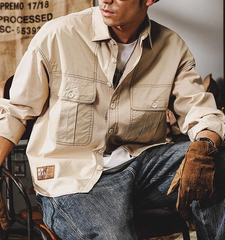 Мужская повседневная рубашка свободного кроя с длинным рукавом в американском рабочем стиле, плотная, 300 гр/м², осенняя, модная, брендовая одежда
Мужская повседневная рубашка свободного кроя с длинным рукавом в американском рабочем стиле, плотная, 300 гр/м², осенняя, модная, брендовая одежда