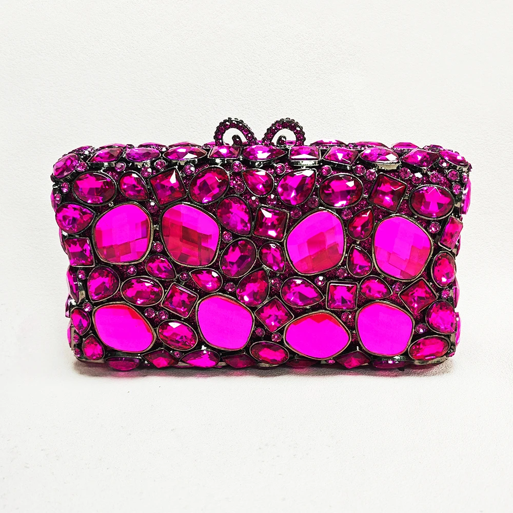Evening Crystal Stone Clutches Fuchsia/Pink Women Diamond Clutch Bag White Clear Rhinestone Wedding Party Clutch Purse Lady
Evening Crystal Stone Clutches Fuchsia/Pink Women Diamond Clutch Bag White Clear Rhinestone Wedding Party Clutch Purse Lady