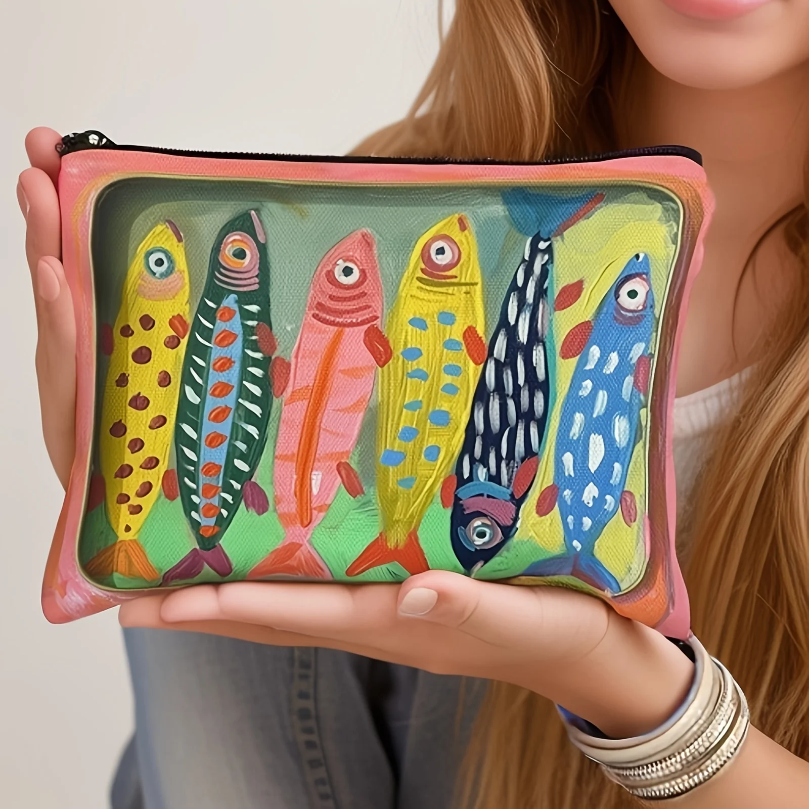 Colorful Striped Fish Pattern Cosmetic Bag - Durable Zippered Makeup Pouch Coin Purse, Portable Travel Organizer for Women
Colorful Striped Fish Pattern Cosmetic Bag - Durable Zippered Makeup Pouch Coin Purse, Portable Travel Organizer for Women
