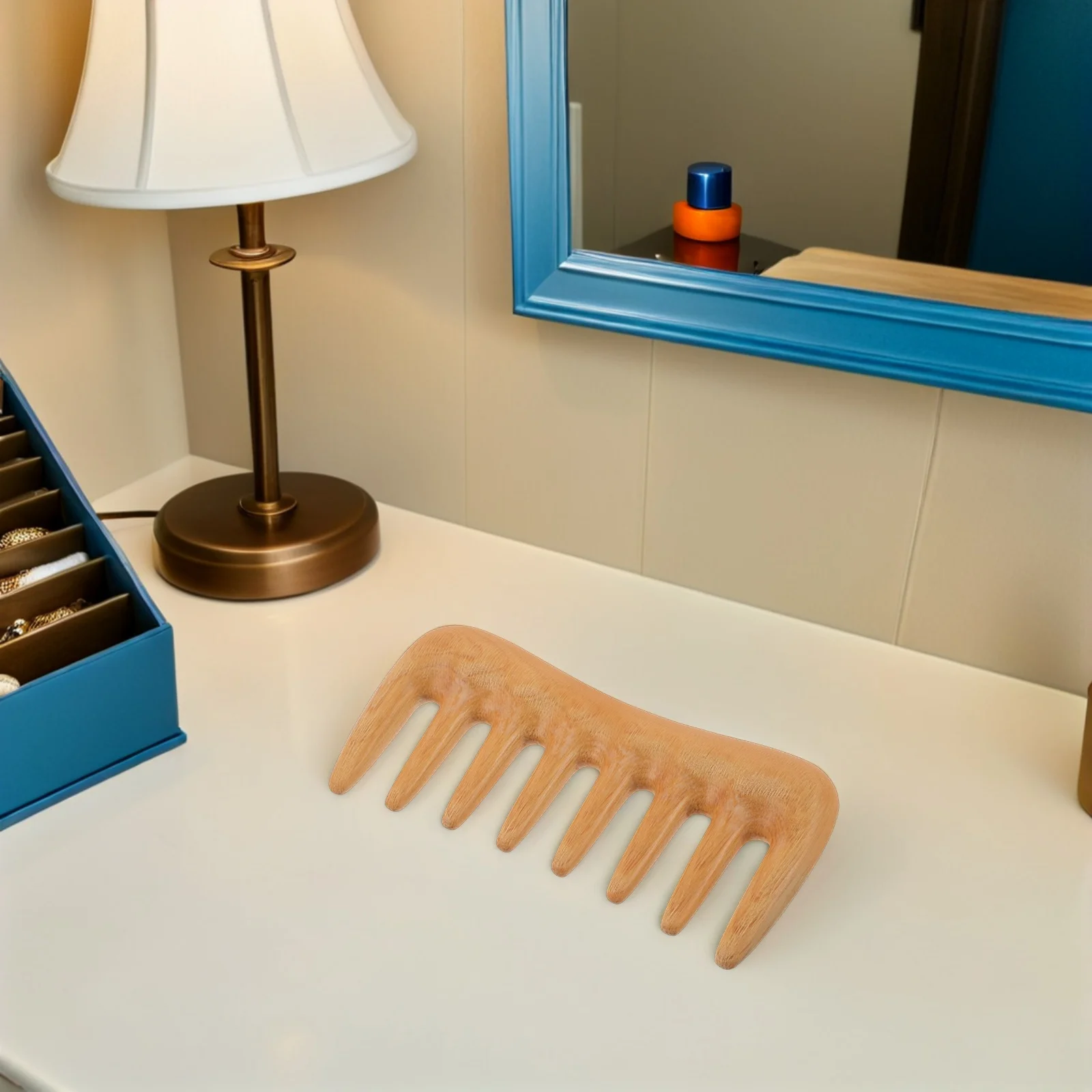 Wide Tooth Boxwood Hair Comb Wooden Handmade Scalp Massager Portable Anti-Static Detangling Brush for Thick Curly Wavy Hair
Wide Tooth Boxwood Hair Comb Wooden Handmade Scalp Massager Portable Anti-Static Detangling Brush for Thick Curly Wavy Hair