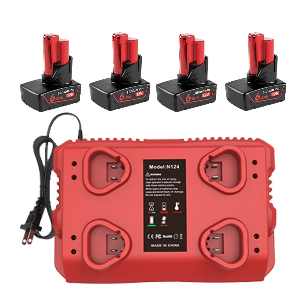 Victpower For Milwaukee 12V 4-Port Fast Charger 3A Simultaneous Charging for 4×12V Tool Batteries+Type-C&USB Ports for Phones
Victpower For Milwaukee 12V 4-Port Fast Charger 3A Simultaneous Charging for 4×12V Tool Batteries+Type-C&USB Ports for Phones