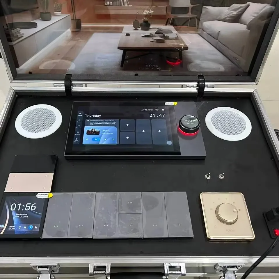 Tianlai Smart Home Automation Showcase Tuya Multi Room Smart Amplifier Smart Sockets and Switches