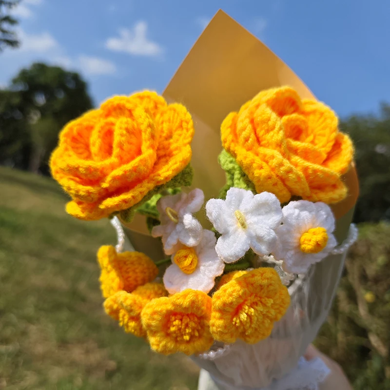 Artificial Flowers Bouquet Gifts for Women Teacher Friends Home Decor Yellow Crochet Flowers Deco Mariage Wedding Bouquet
Artificial Flowers Bouquet Gifts for Women Teacher Friends Home Decor Yellow Crochet Flowers Deco Mariage Wedding Bouquet