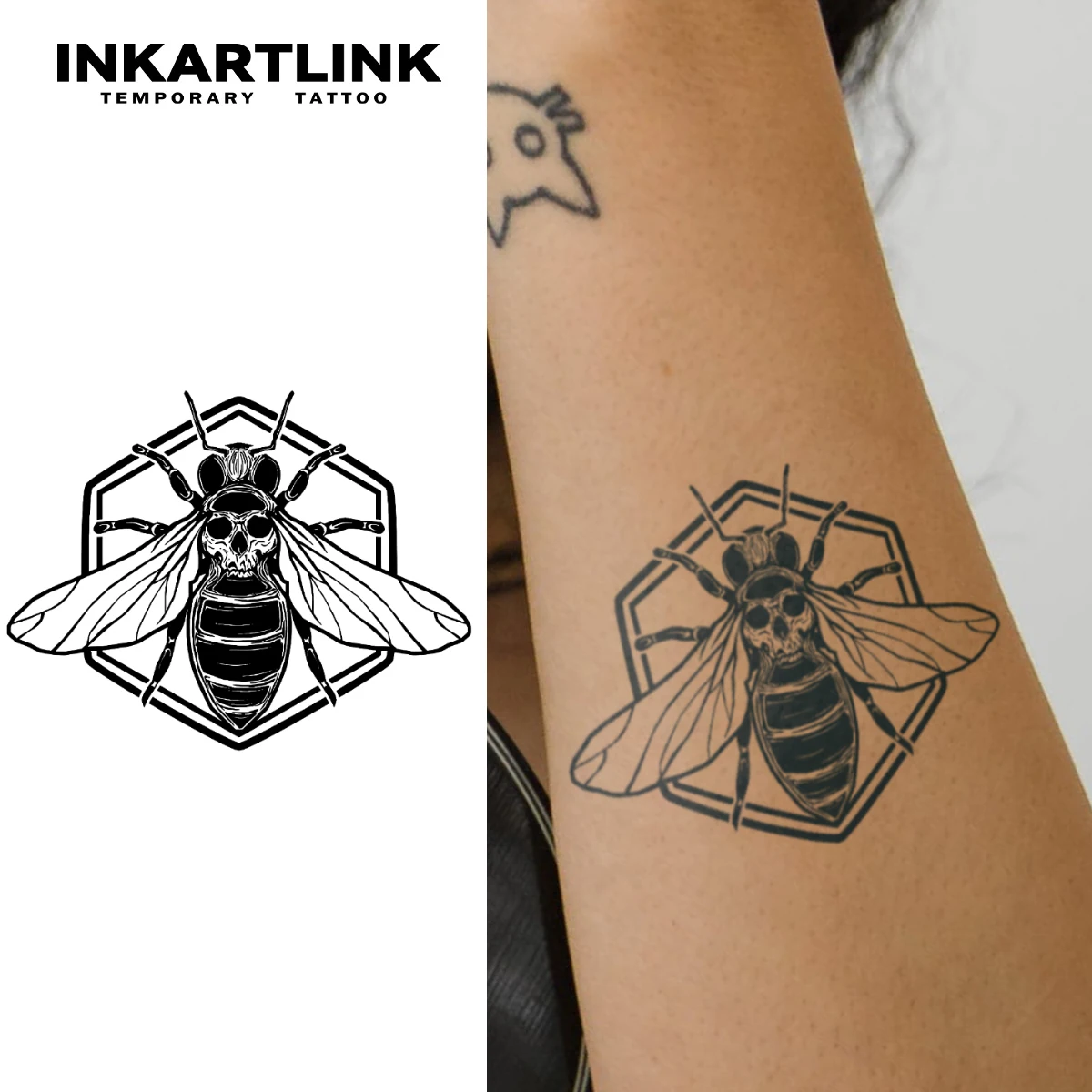 Bee temporary tattoo sticker, waterproof magic tattoo, lasts to 15 days fake tattoo, semi permanent tattoo
Bee temporary tattoo sticker, waterproof magic tattoo, lasts to 15 days fake tattoo, semi permanent tattoo