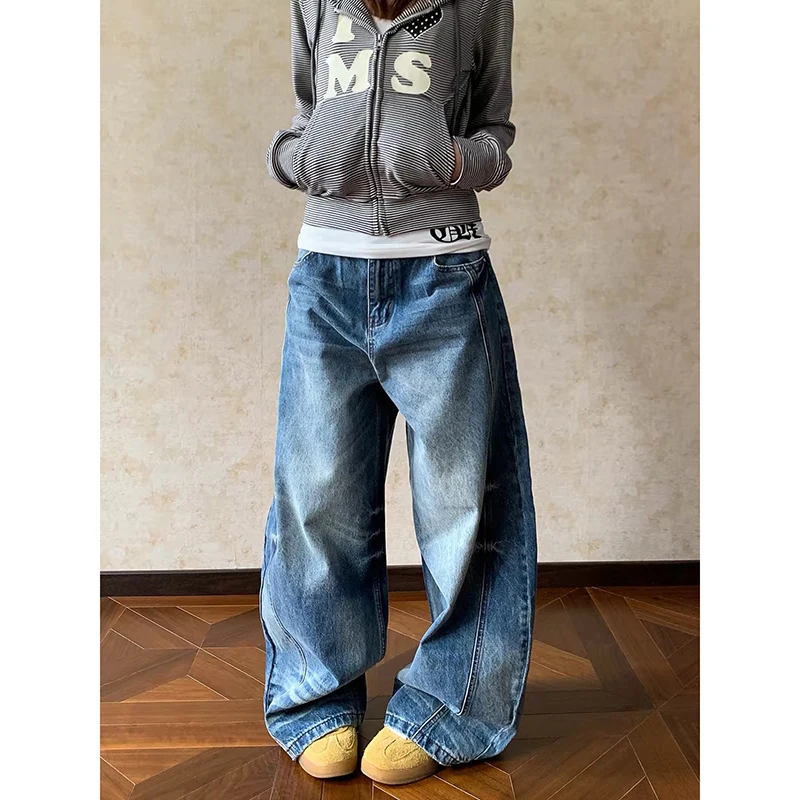 YIBASHU Women Blue Y2k Baggy Wash Jeans Oversize Wide Jean Pants Vintage Boyfriend American Denim Trousers Alternative Clothes
YIBASHU Women Blue Y2k Baggy Wash Jeans Oversize Wide Jean Pants Vintage Boyfriend American Denim Trousers Alternative Clothes