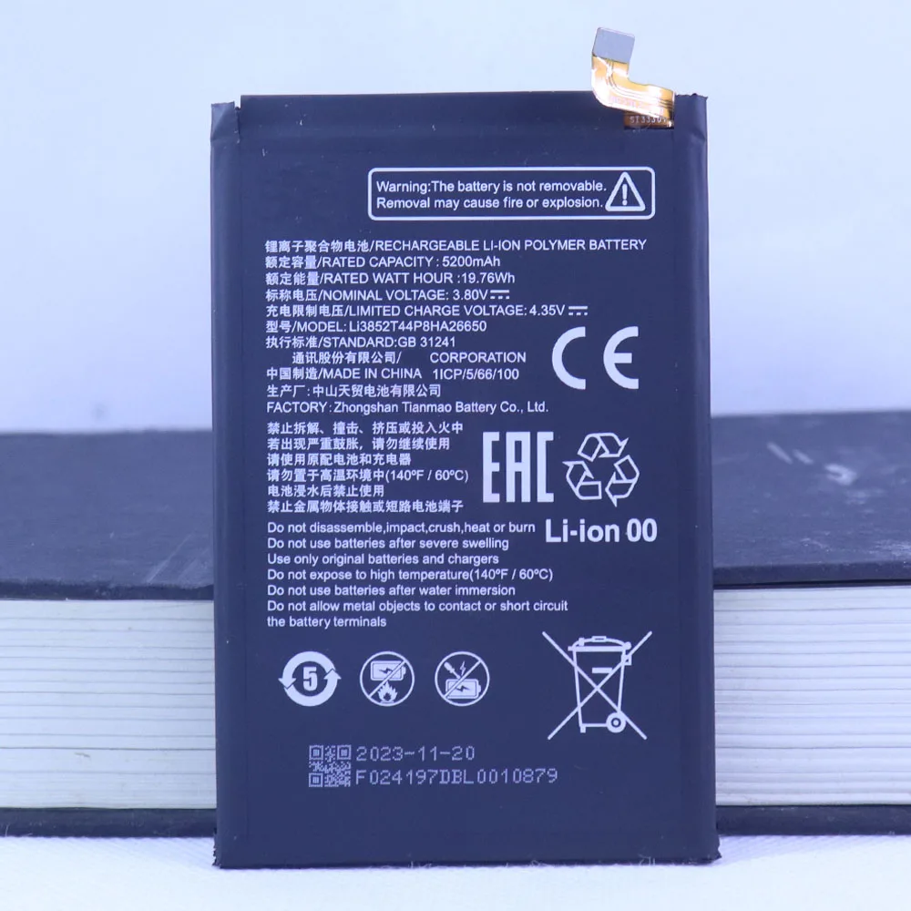 High Quality Original Cell Battery li3852t44p8ha26650 5200mAh For ZTE Blade V50 Vita(8550) Mobile Phone Battery+Tools
High Quality Original Cell Battery li3852t44p8ha26650 5200mAh For ZTE Blade V50 Vita(8550) Mobile Phone Battery+Tools