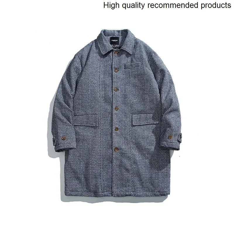 Fashion Men Winter Japanese Korean Loose Plaid Woolen Quilted Long Jacket Man Padded Cotton Thicken Parkas Coat Trenchcoat
Fashion Men Winter Japanese Korean Loose Plaid Woolen Quilted Long Jacket Man Padded Cotton Thicken Parkas Coat Trenchcoat