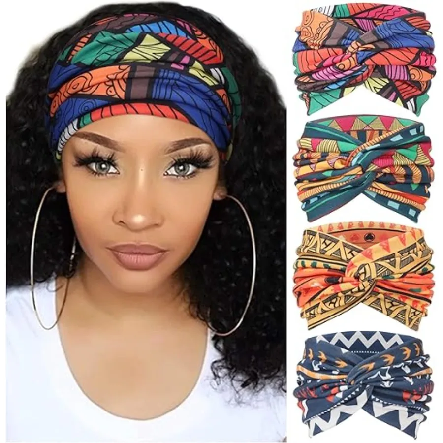 4 Pack Turban Headbands for Women Wide Vintage Head Wraps Knotted Cute Hair Band Accessories, 4 Pcs: Multi Geo, Green Tribal, Orange Eth, Navy Chevron
4 Pack Turban Headbands for Women Wide Vintage Head Wraps Knotted Cute Hair Band Accessories, 4 Pcs: Multi Geo, Green Tribal, Orange Eth, Navy Chevron