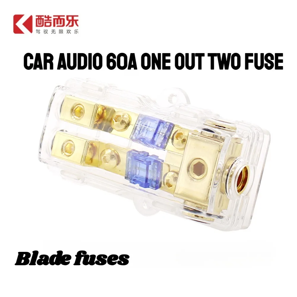 KUERL 60A Pure Copper Fuse Holder with One-to-Two Tabs for Car Audio Modification
KUERL 60A Pure Copper Fuse Holder with One-to-Two Tabs for Car Audio Modification