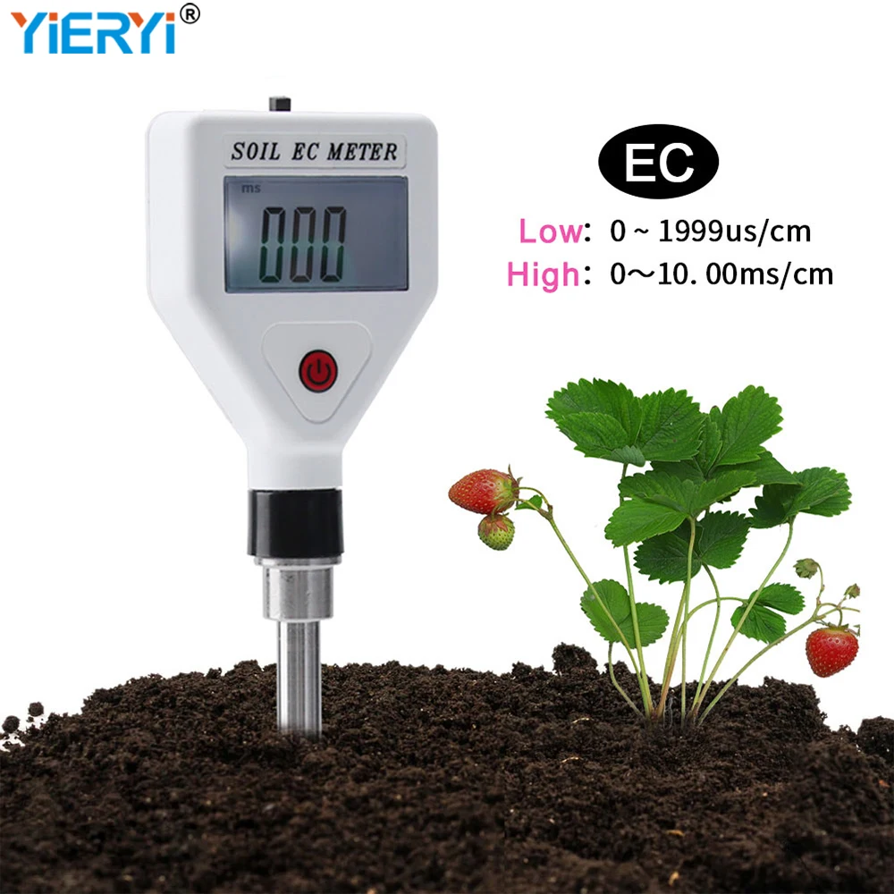 High Precision ATC Soil Meter EC 0-1999us/cm Metal Probe Conductivity Tester Digital Detector Tool for Flowers Farmland Garden
High Precision ATC Soil Meter EC 0-1999us/cm Metal Probe Conductivity Tester Digital Detector Tool for Flowers Farmland Garden