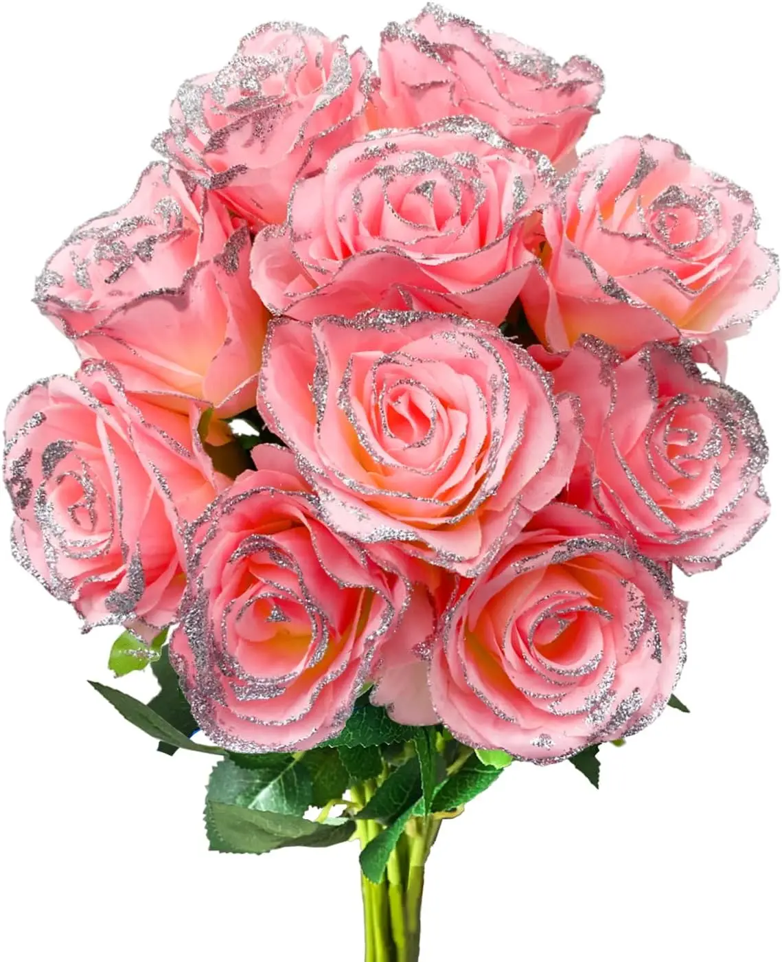 Artificial Glitter Roses, 10 PCS Fake Roses Flowers with Long Stems Realistic Faux Pink Rose Bouquets
Artificial Glitter Roses, 10 PCS Fake Roses Flowers with Long Stems Realistic Faux Pink Rose Bouquets