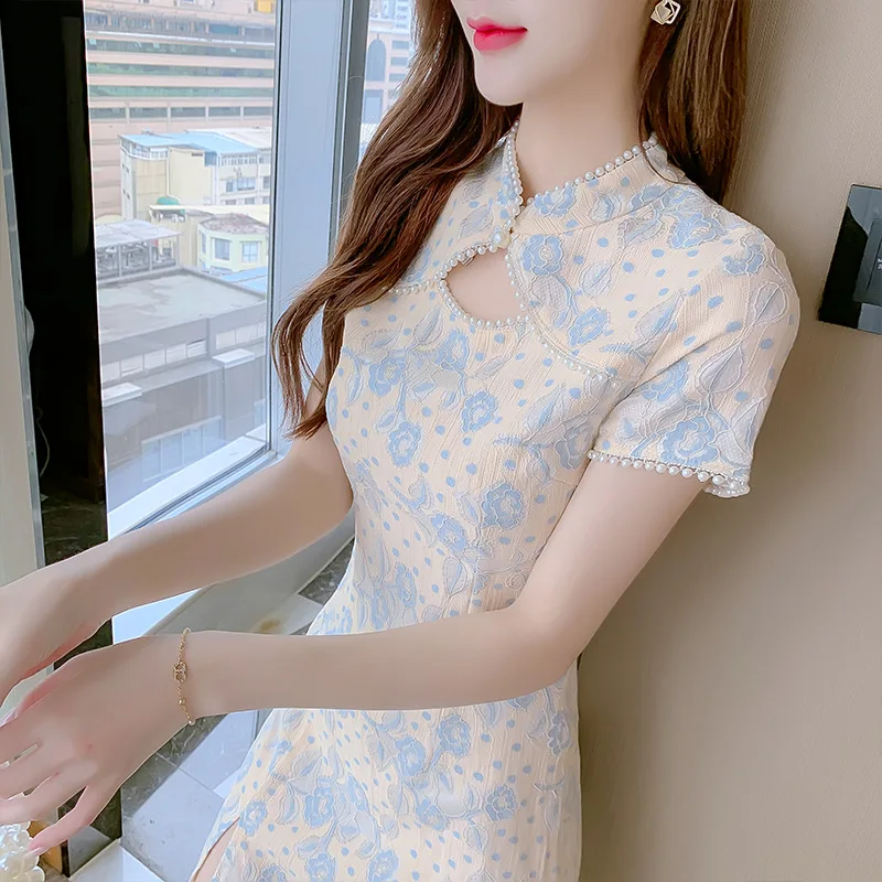 Young Cheongsam Chinese Style Improved Version of Dress Women's Summer Dress 2023 New Summer Small Chiffon Floral Skirt Qipao
Young Cheongsam Chinese Style Improved Version of Dress Women's Summer Dress 2023 New Summer Small Chiffon Floral Skirt Qipao