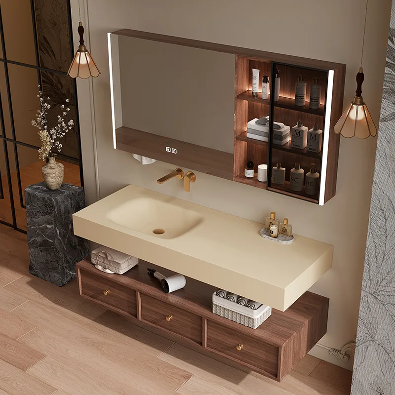 Medieval style solid wood rock slab hot bending integrated basin bathroom cabinet combination toilet hand washing
Medieval style solid wood rock slab hot bending integrated basin bathroom cabinet combination toilet hand washing