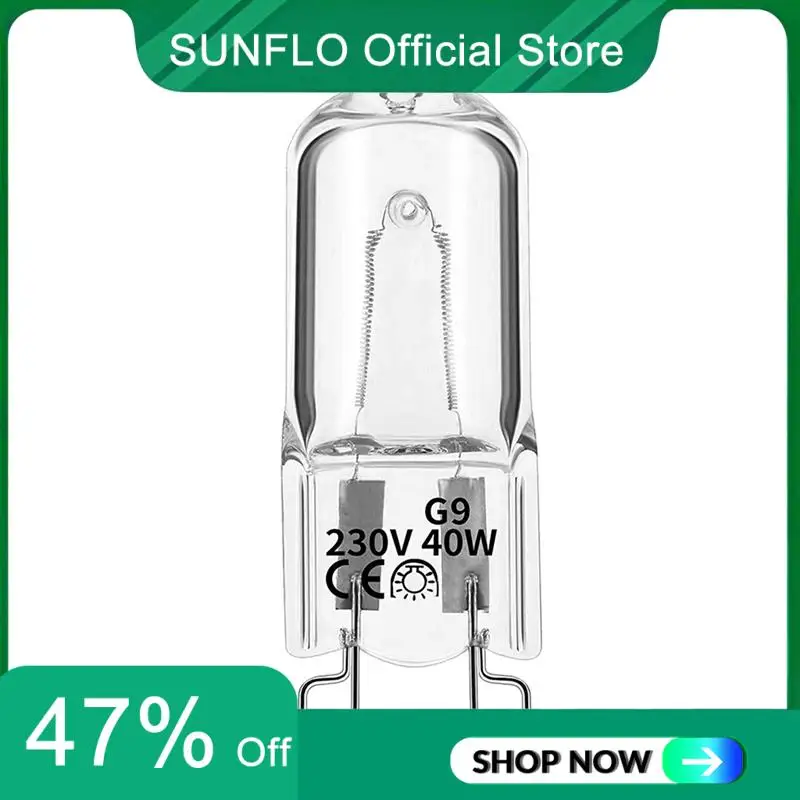 SUNFLO 80Pcs G9 Halogen Light Bulbs,40W Clear Halogen Lamps Dimmable,Warm White 2800K For Chandeliers,Pendants,Landscape Lights
SUNFLO 80Pcs G9 Halogen Light Bulbs,40W Clear Halogen Lamps Dimmable,Warm White 2800K For Chandeliers,Pendants,Landscape Lights