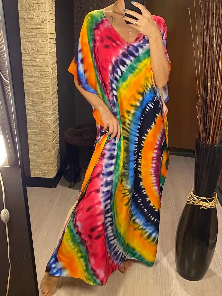 2025 New Colorful Kaftan Tunic Beach Cover Up Cover-ups Beach Dress Beach Wear Beachwear Loose Maxi Dress Female Women V4428
2025 New Colorful Kaftan Tunic Beach Cover Up Cover-ups Beach Dress Beach Wear Beachwear Loose Maxi Dress Female Women V4428