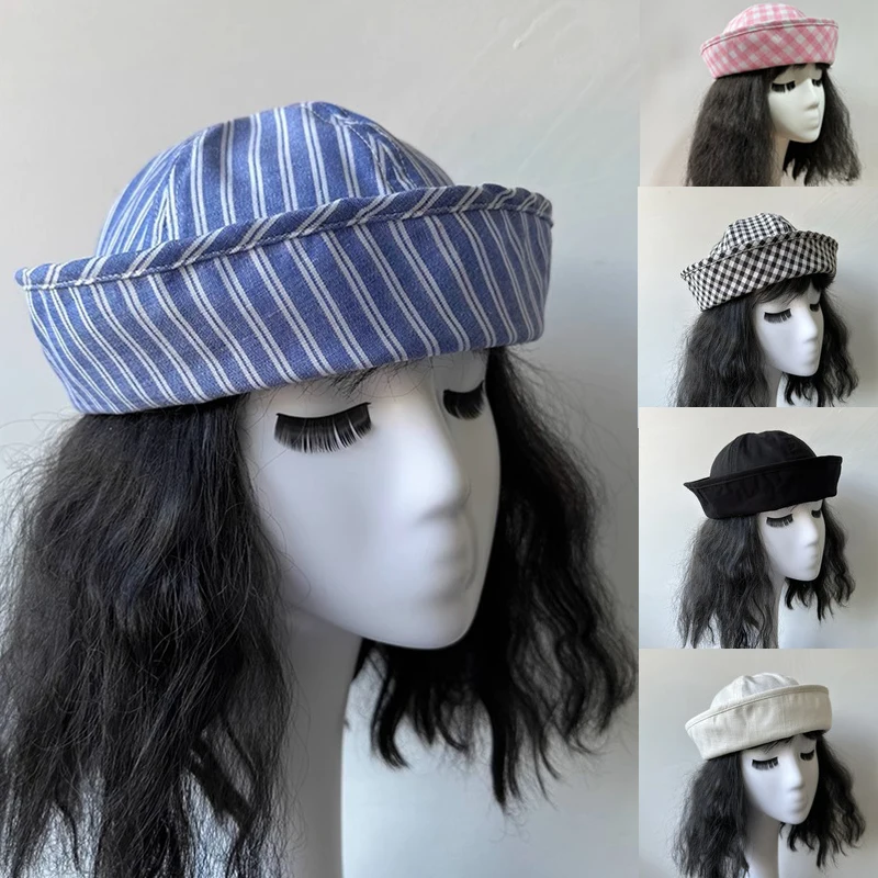 New 2025 Summer Linen Navy Sailor Cap Women Girls JK Cute Check Beret Blue-white Stripe Berets Fashion Hat Cosplay Nurse's Caps
New 2025 Summer Linen Navy Sailor Cap Women Girls JK Cute Check Beret Blue-white Stripe Berets Fashion Hat Cosplay Nurse's Caps
