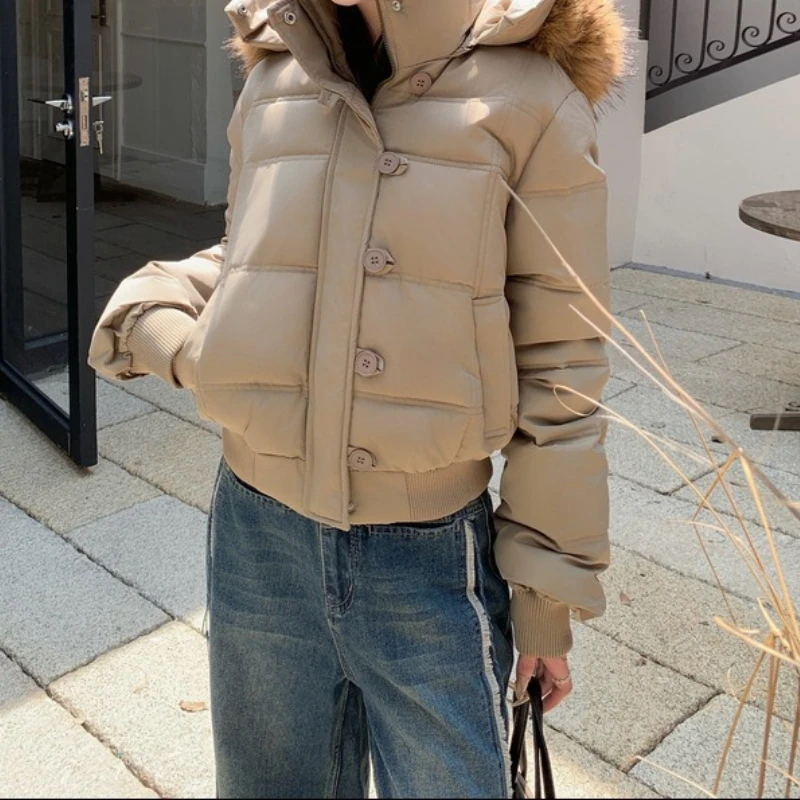 2025 Winter New Hooded Cotton-padded Clothes, Simple Large Fur Collar Short Coat Women
2025 Winter New Hooded Cotton-padded Clothes, Simple Large Fur Collar Short Coat Women