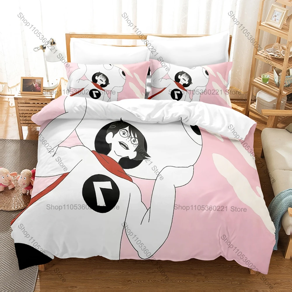 Cool The Tatami Galaxy Anime 3PCS Bedding Set Duvet Cover+2 Pillowcases Soft Polyester Bed Linens For Anime Fans Bedroom Decor G
Cool The Tatami Galaxy Anime 3PCS Bedding Set Duvet Cover+2 Pillowcases Soft Polyester Bed Linens For Anime Fans Bedroom Decor G
