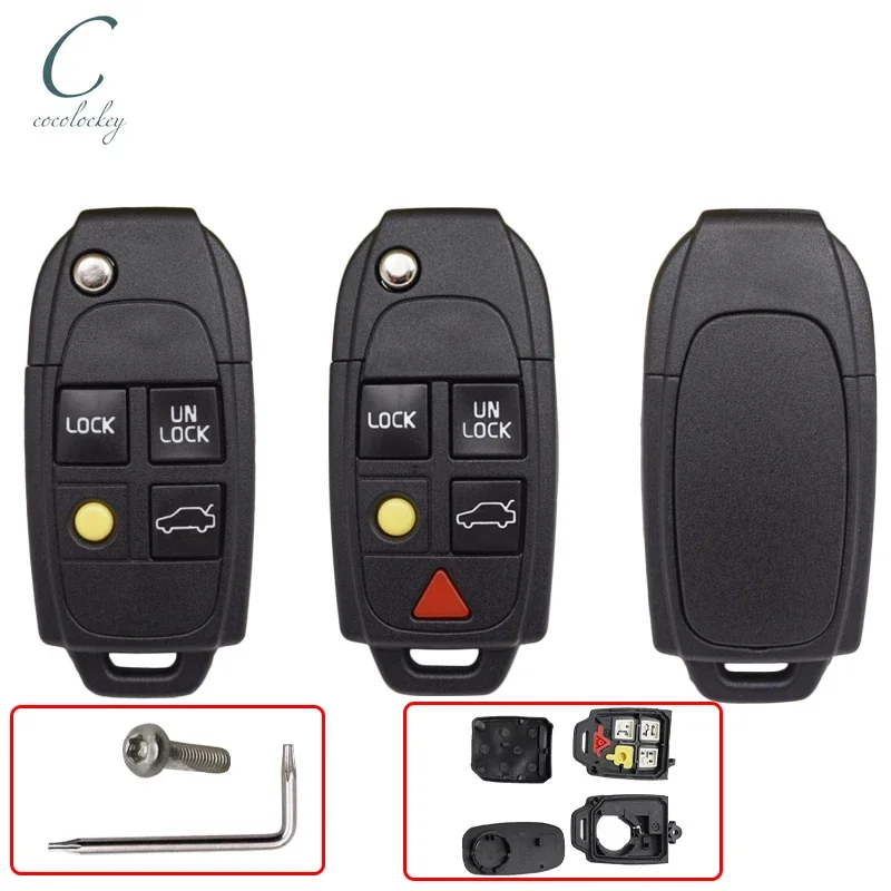 Cocolockey Flip Folding Remote Key Shell Fit For VOLVO S60 S80 V70 XC70 XC90 5 Button Car Keys Fob Uncut NE66 Blade Replacement
Cocolockey Flip Folding Remote Key Shell Fit For VOLVO S60 S80 V70 XC70 XC90 5 Button Car Keys Fob Uncut NE66 Blade Replacement