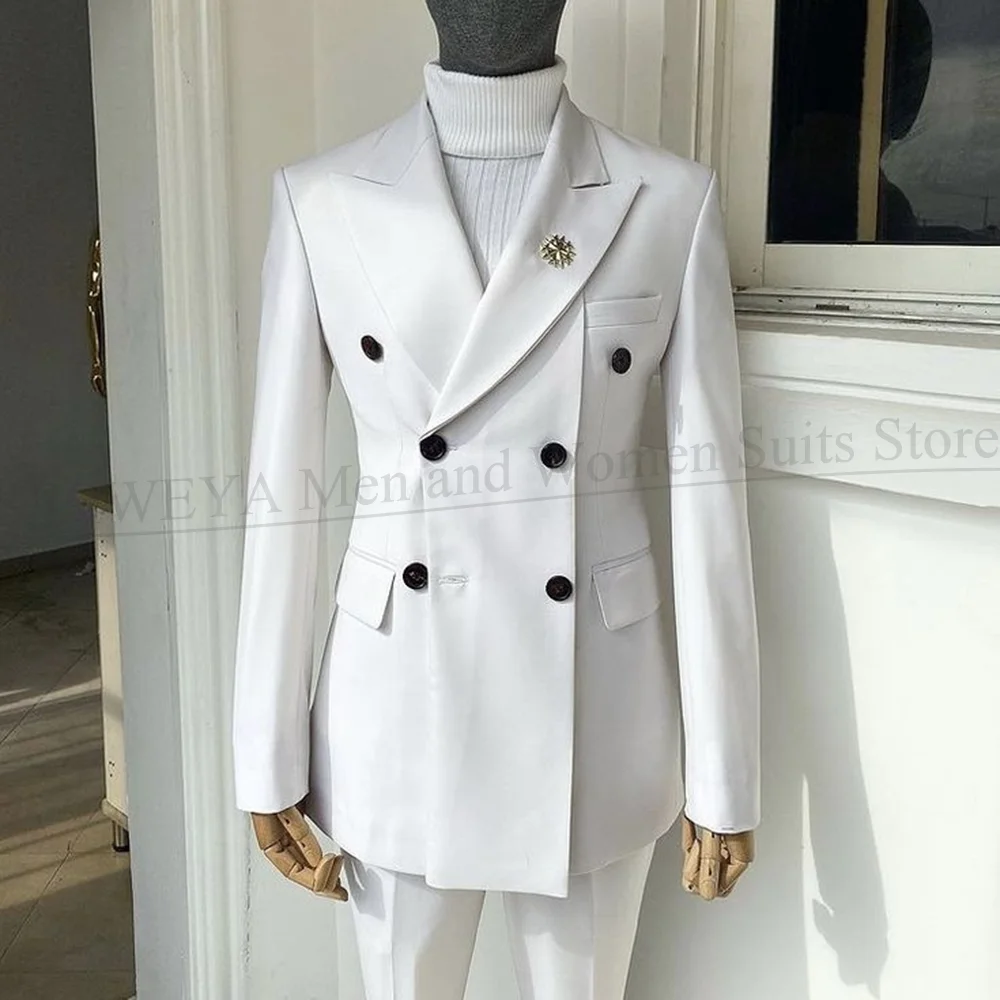 White Men Suits 2 Piece Fashion Double Breasted Formal Outfits Latest Design Party Wedding Slim Male Suit (Blazer+Pants)
White Men Suits 2 Piece Fashion Double Breasted Formal Outfits Latest Design Party Wedding Slim Male Suit (Blazer+Pants)