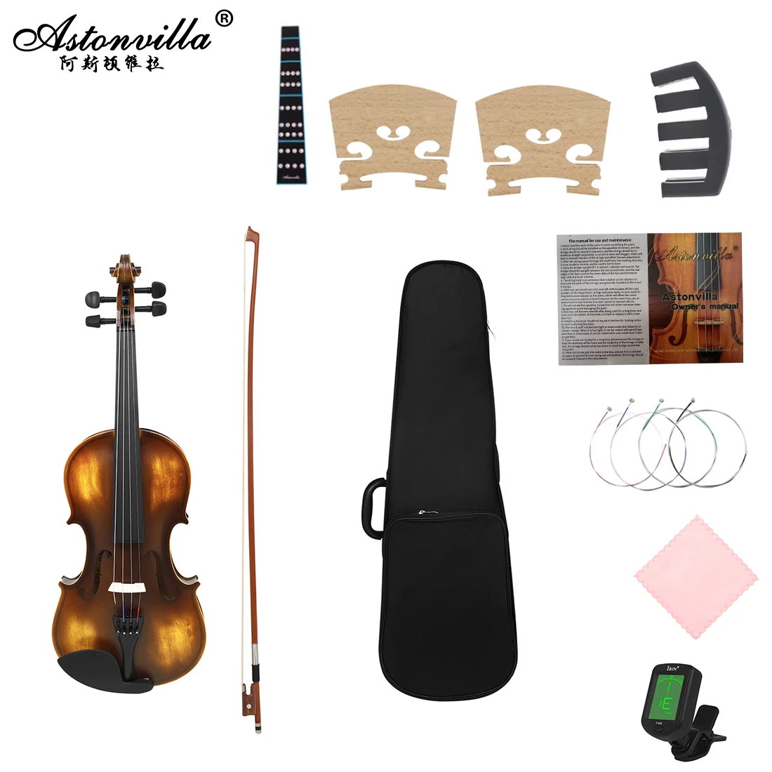 Astonvilla 4/4 Violin Series Set Matte Made of Solid Wood Violin Stringed Instrument Accessories Suitable for Performance
Astonvilla 4/4 Violin Series Set Matte Made of Solid Wood Violin Stringed Instrument Accessories Suitable for Performance