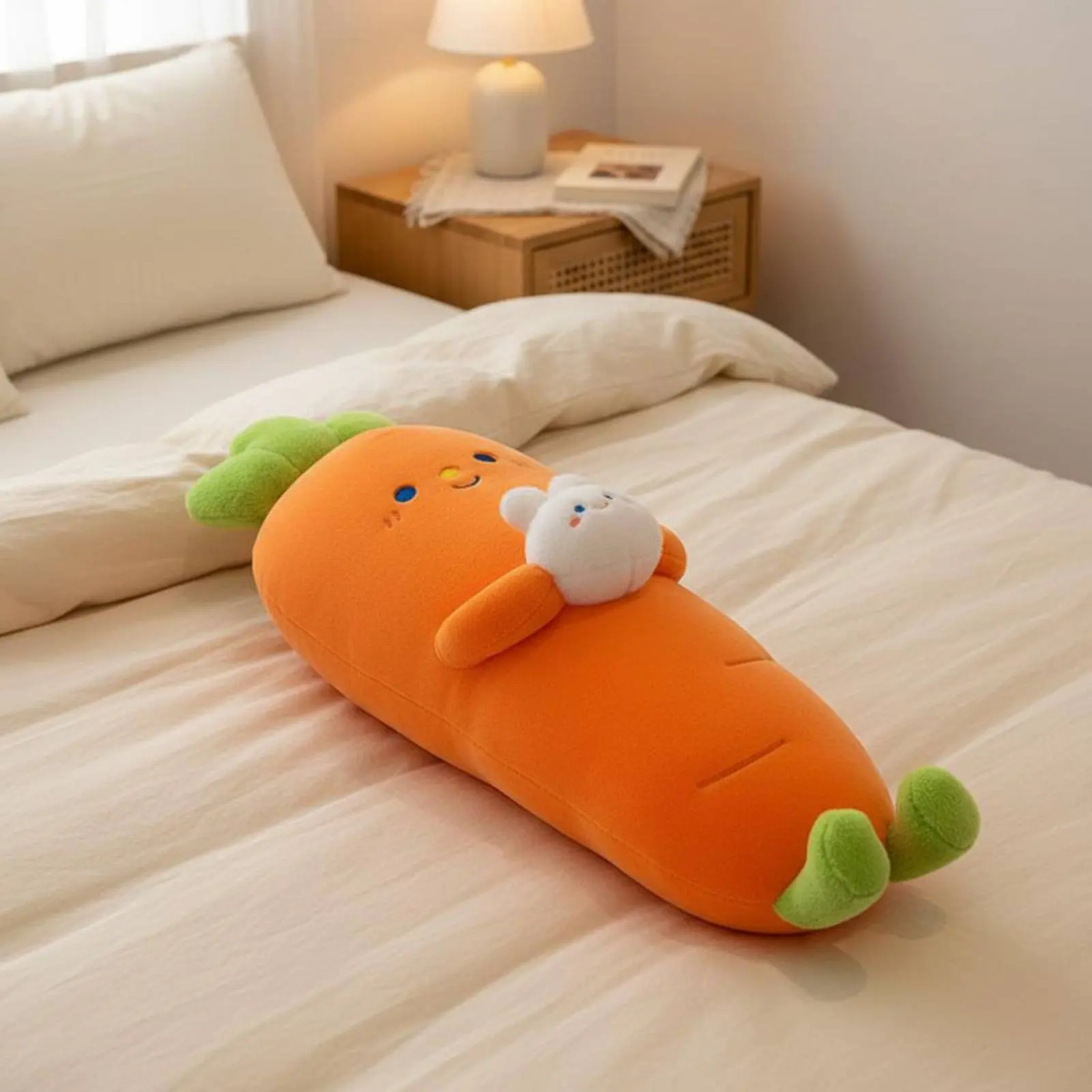 Carrot Holding Hare Plushie Birthday Gift Long Carrot Stuffed Creature Bedding Accessory PP Cotton Filling Home Decoration
Carrot Holding Hare Plushie Birthday Gift Long Carrot Stuffed Creature Bedding Accessory PP Cotton Filling Home Decoration