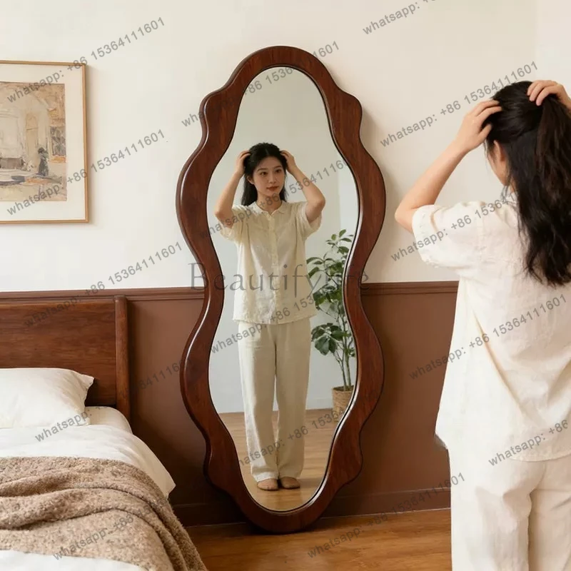 French retro special-shaped full-length mirror medium and ancient style home entry living room fitting mirror home
French retro special-shaped full-length mirror medium and ancient style home entry living room fitting mirror home