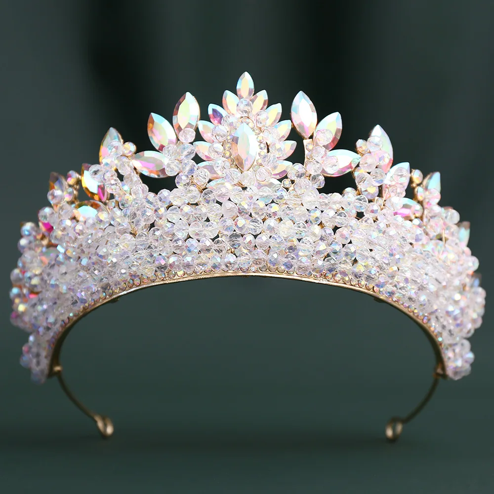 Handmade Crystal Beads Bridal Tiaras Headdress Rhinestone Pageant Diadem Miss Universe Wedding Crowns Jewelry Hair Accessories
Handmade Crystal Beads Bridal Tiaras Headdress Rhinestone Pageant Diadem Miss Universe Wedding Crowns Jewelry Hair Accessories
