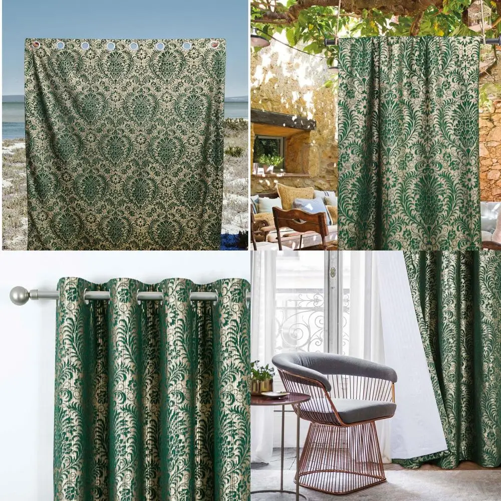 Green & Gold Damask Foil Print Velvet Curtains, 95 Length, 54 Wide, 2-Panel Set, Metallic Window Drapes
Green & Gold Damask Foil Print Velvet Curtains, 95 Length, 54 Wide, 2-Panel Set, Metallic Window Drapes